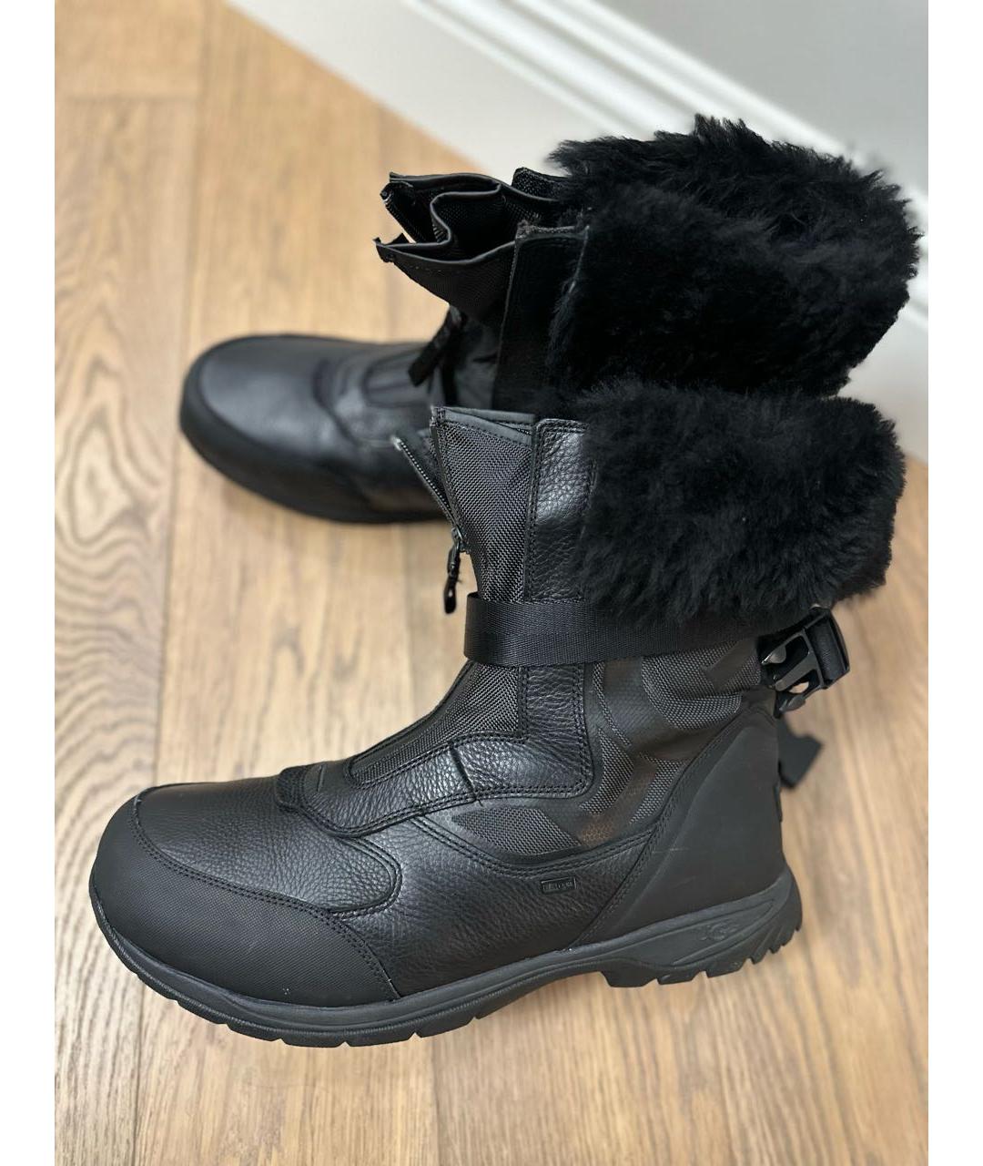 UGG AUSTRALIA Черные кожаные высокие ботинки, фото 3