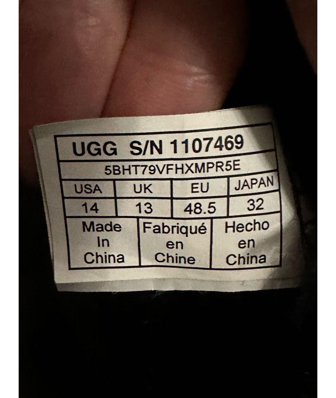 UGG AUSTRALIA Черные кожаные высокие ботинки, фото 6