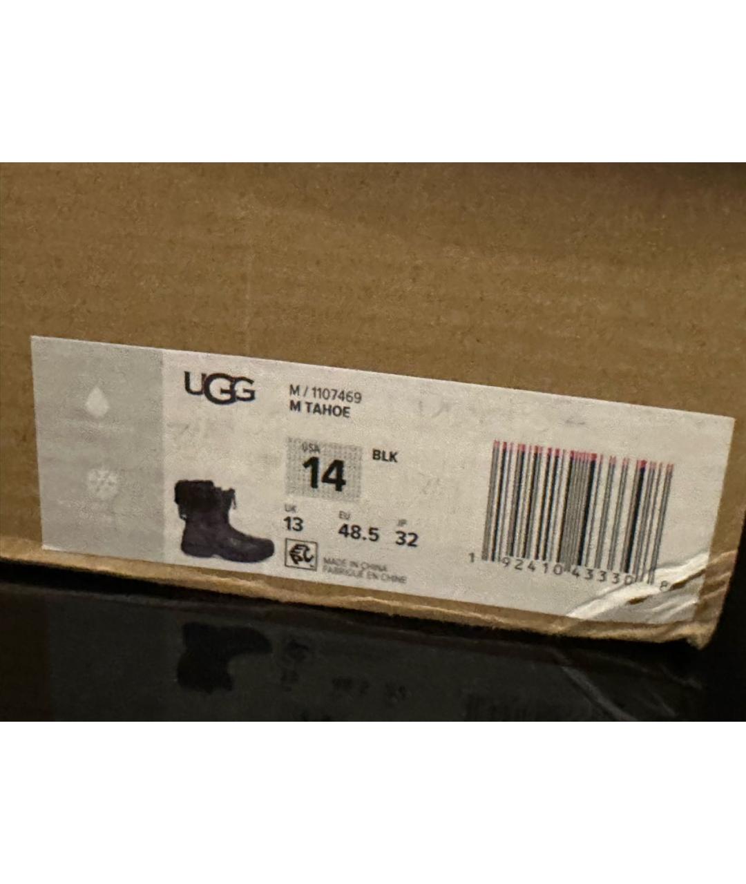 UGG AUSTRALIA Черные кожаные высокие ботинки, фото 8