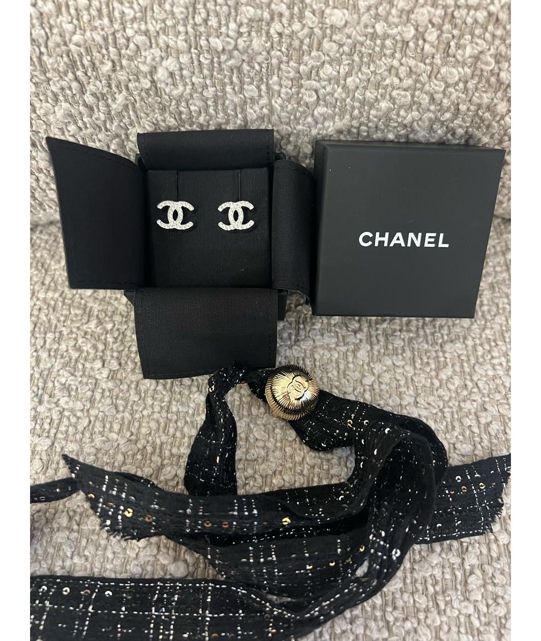 CHANEL Серебряные металлические серьги, фото 2