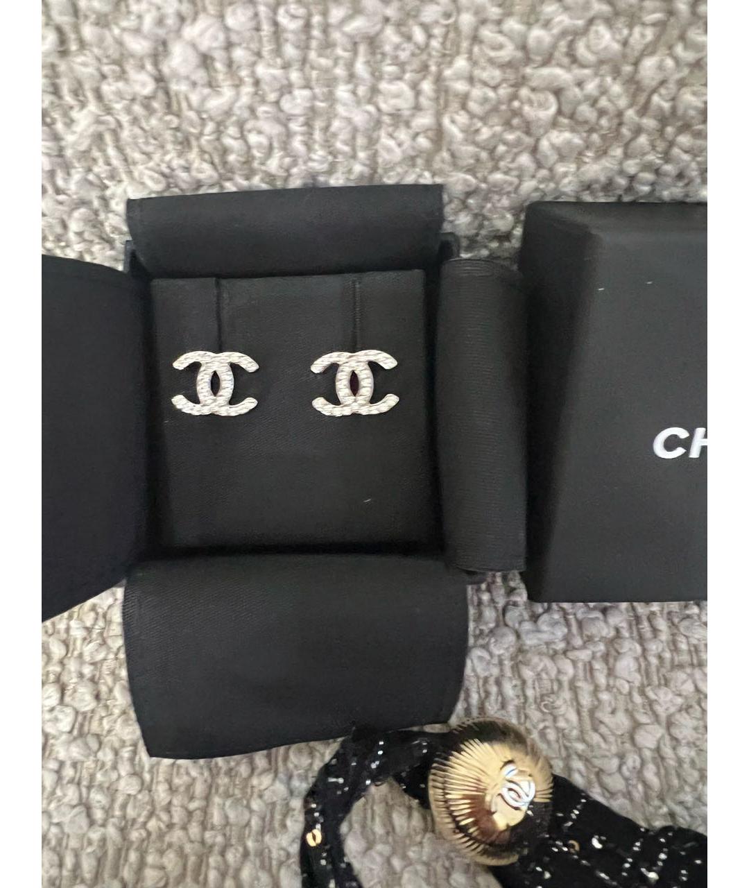 CHANEL Серебряные металлические серьги, фото 5