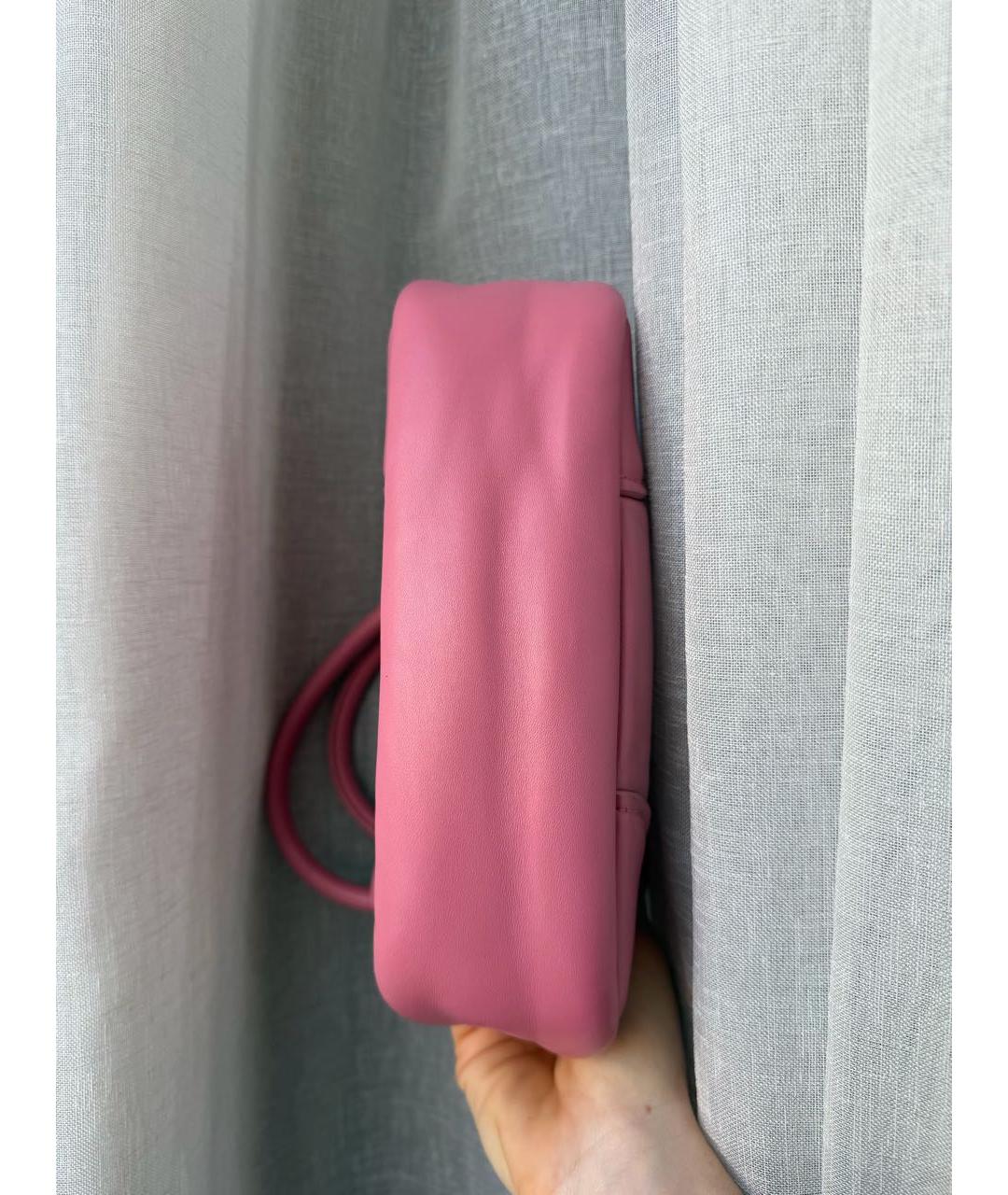 PRADA Розовая кожаная сумка с короткими ручками, фото 6