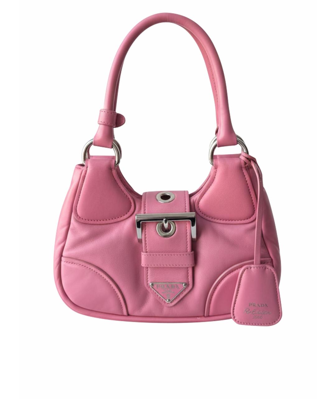 PRADA Розовая кожаная сумка с короткими ручками, фото 1
