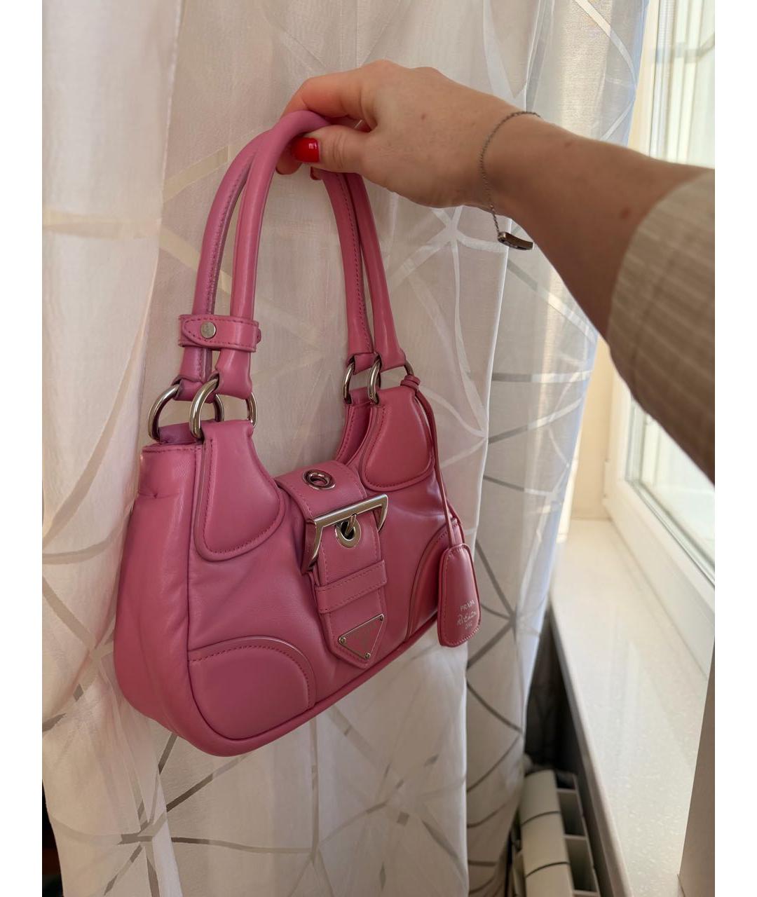 PRADA Розовая кожаная сумка с короткими ручками, фото 2