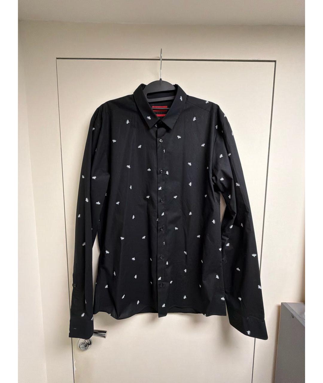 HUGO Черная хлопковая кэжуал рубашка, фото 6