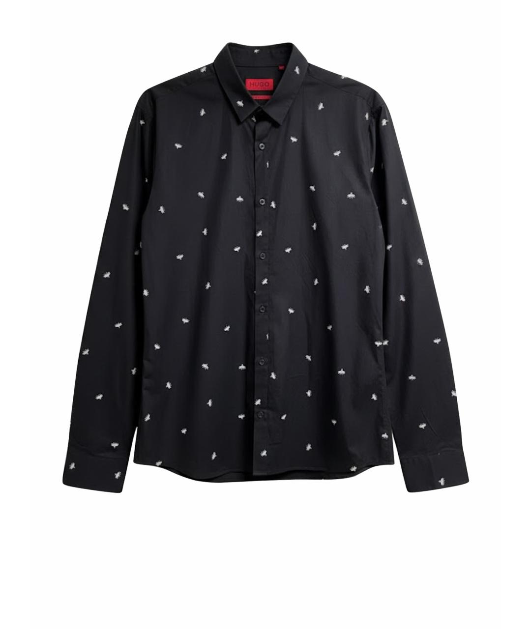 HUGO Черная хлопковая кэжуал рубашка, фото 1