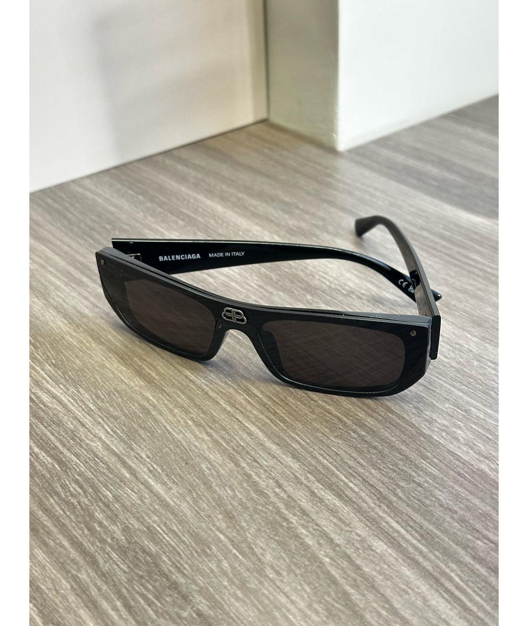 BALENCIAGA Черные пластиковые солнцезащитные очки, фото 3
