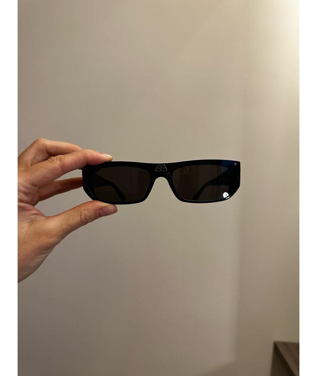 BALENCIAGA Черные пластиковые солнцезащитные очки, фото 2