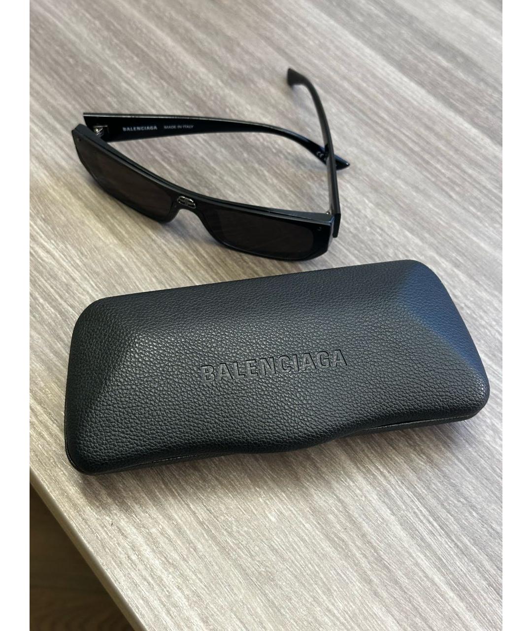 BALENCIAGA Черные пластиковые солнцезащитные очки, фото 4