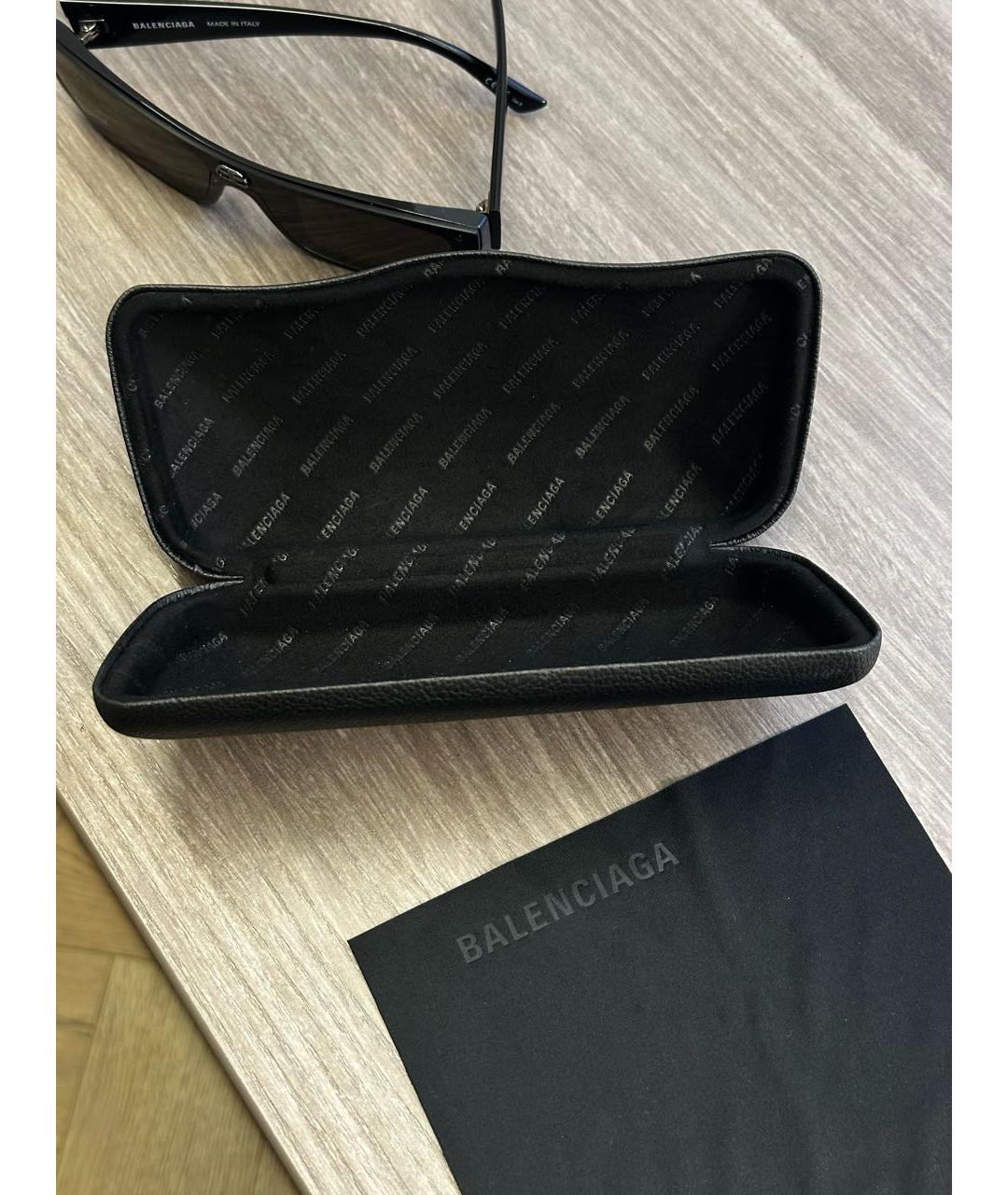BALENCIAGA Черные пластиковые солнцезащитные очки, фото 5