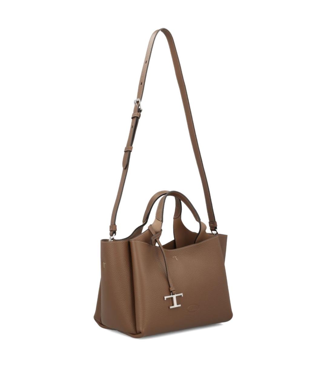 TOD'S Коричневая кожаная сумка тоут, фото 2