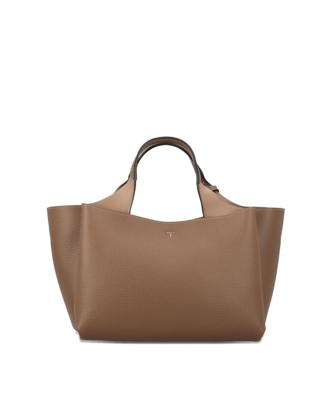 TOD'S Коричневая кожаная сумка тоут, фото 4