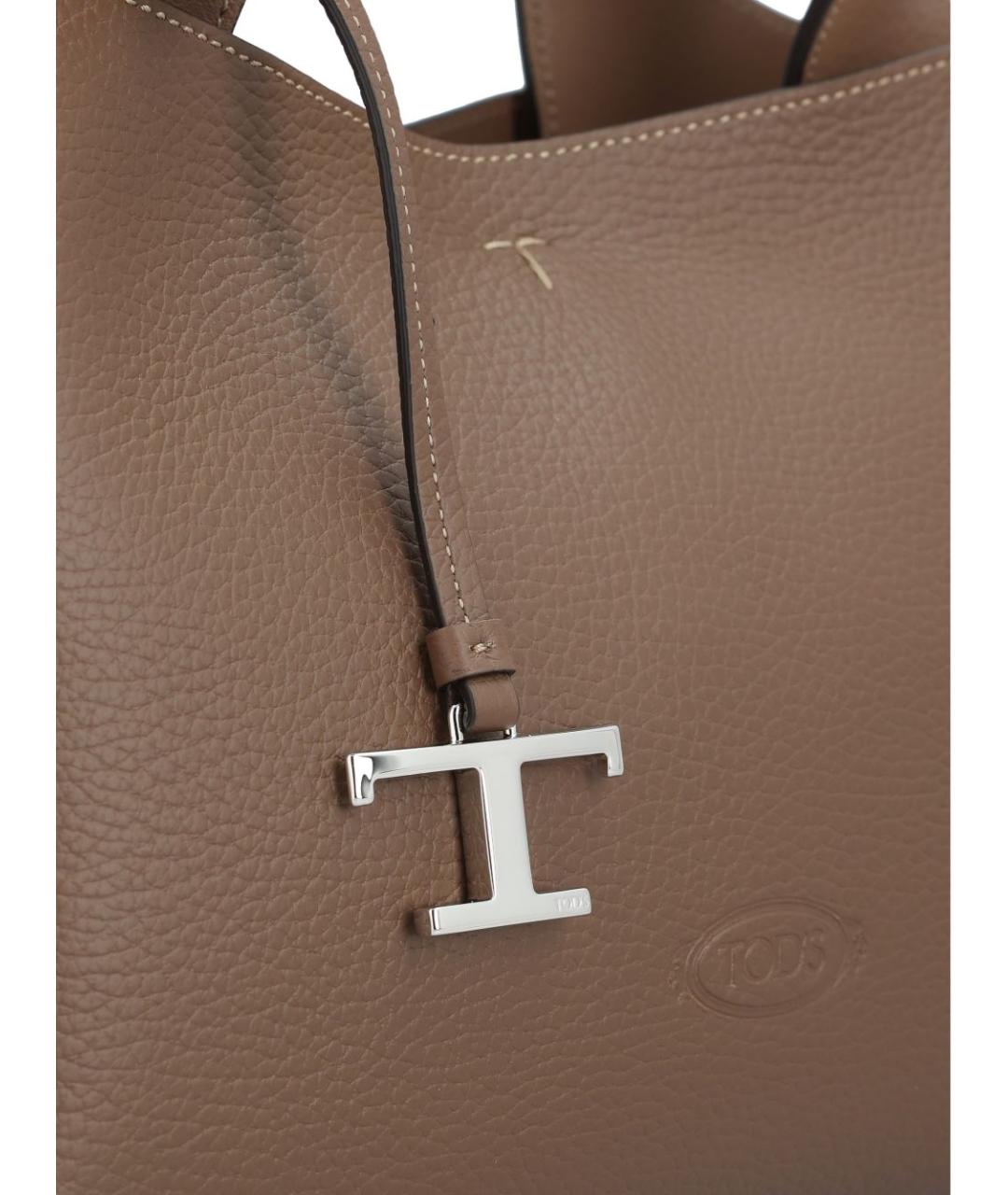 TOD'S Коричневая кожаная сумка тоут, фото 3