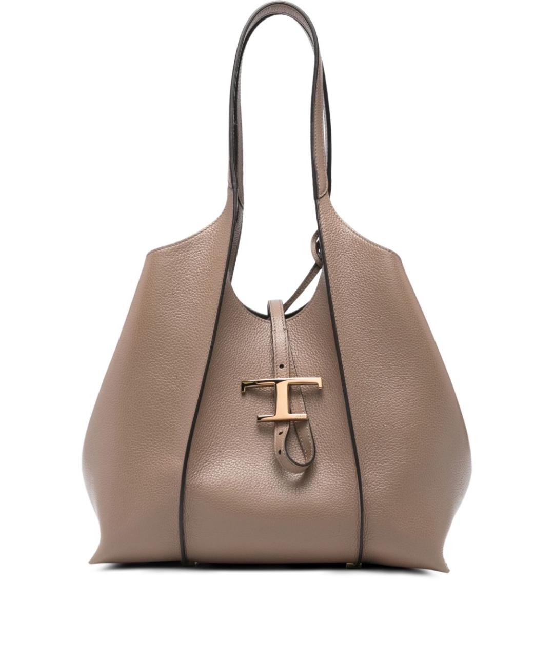 TOD'S Коричневая кожаная сумка тоут, фото 1