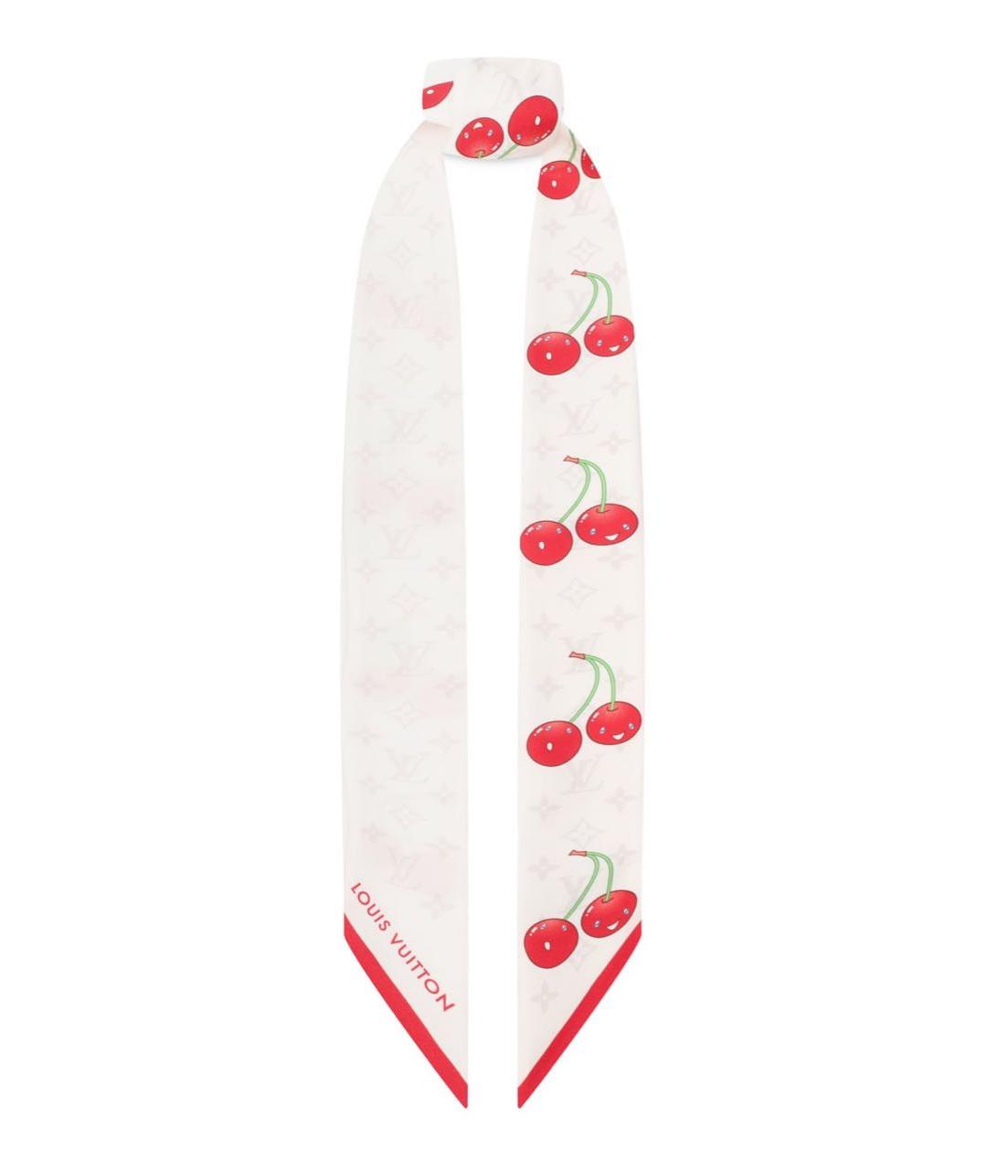 LOUIS VUITTON Белый шелковый платок, фото 3