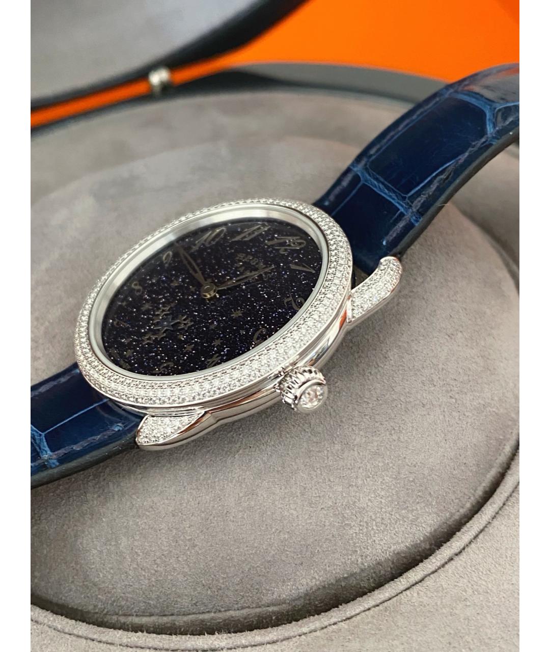 HERMES Черные часы из белого золота, фото 7