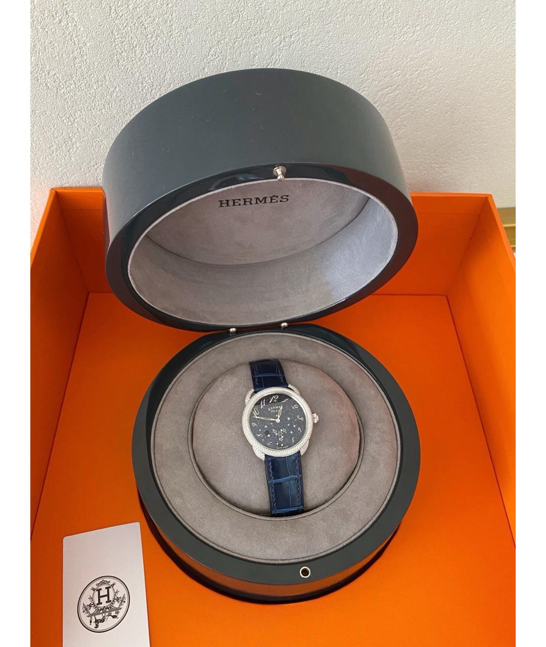 HERMES Черные часы из белого золота, фото 8