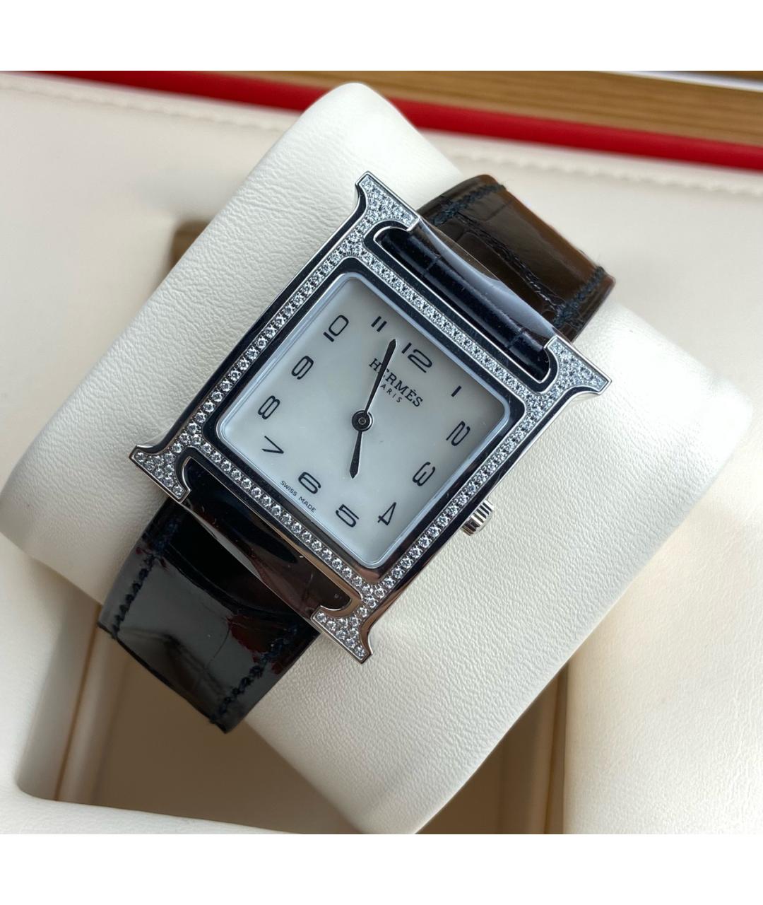 HERMES Белые металлические часы, фото 4