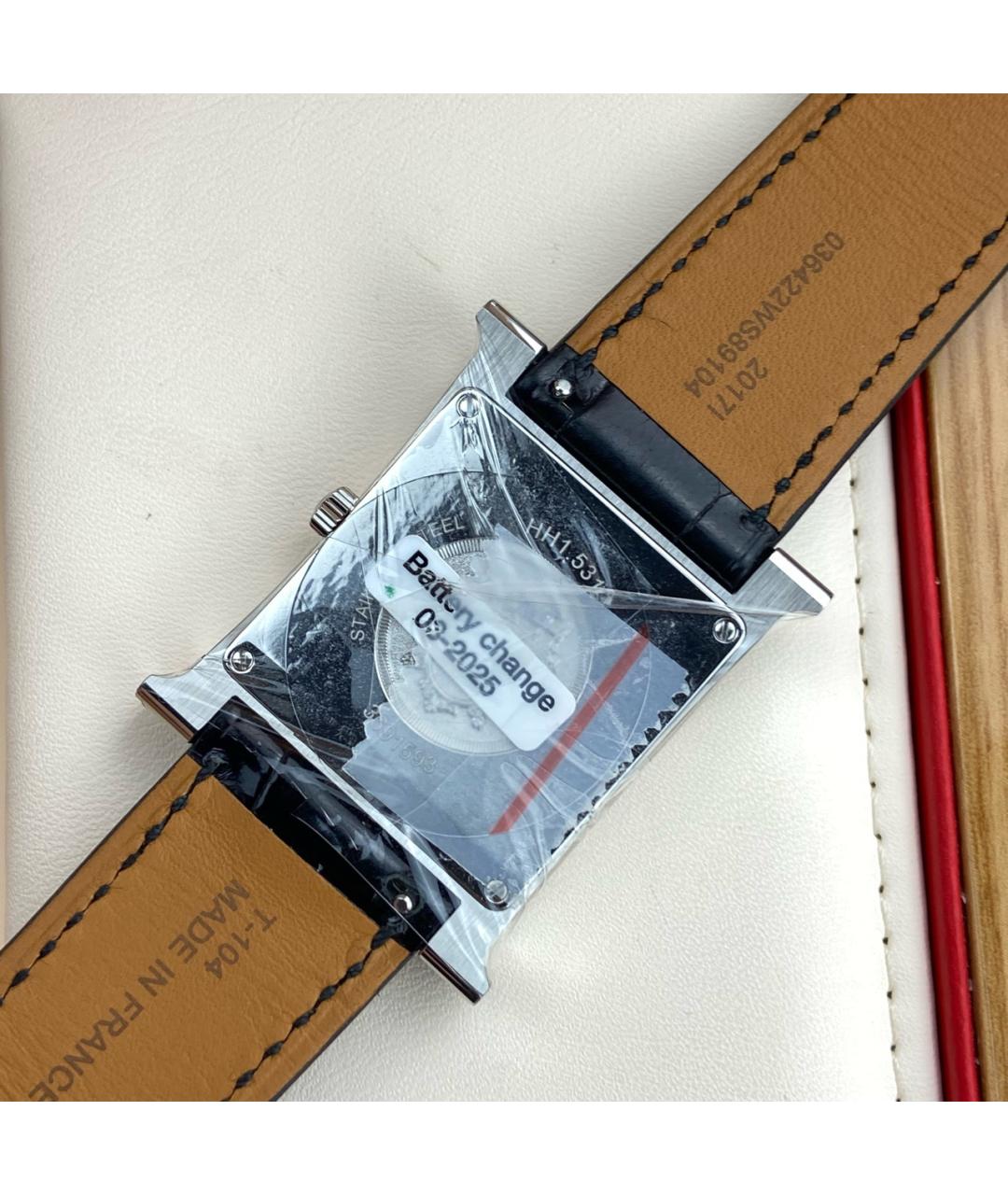 HERMES Белые металлические часы, фото 6