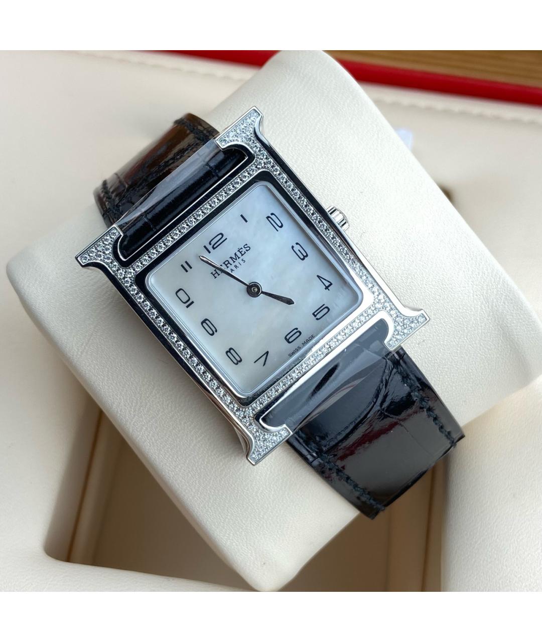 HERMES Белые металлические часы, фото 3
