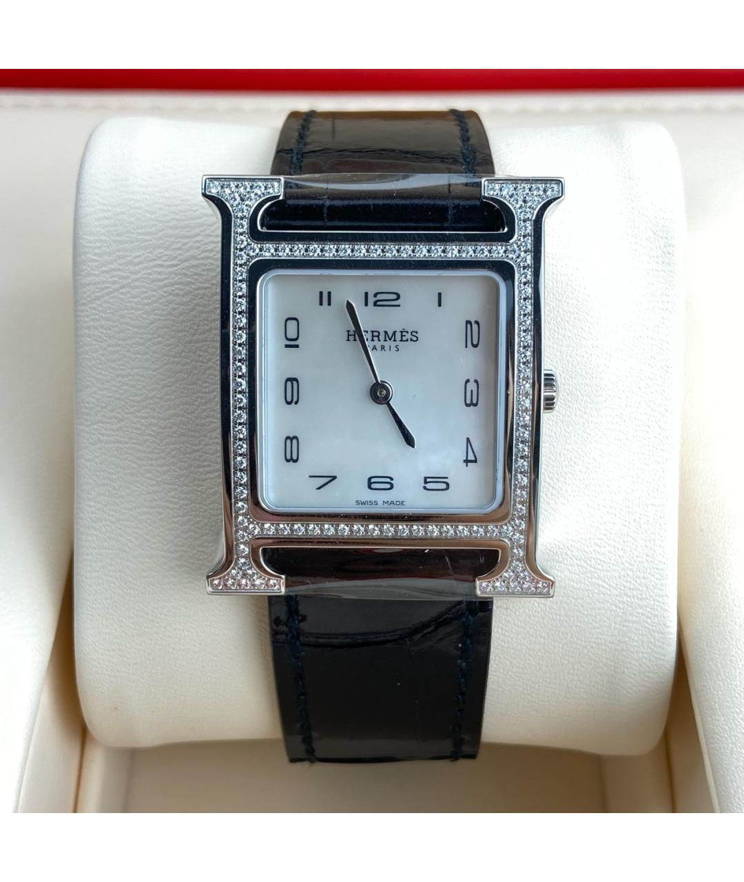HERMES Белые металлические часы, фото 8