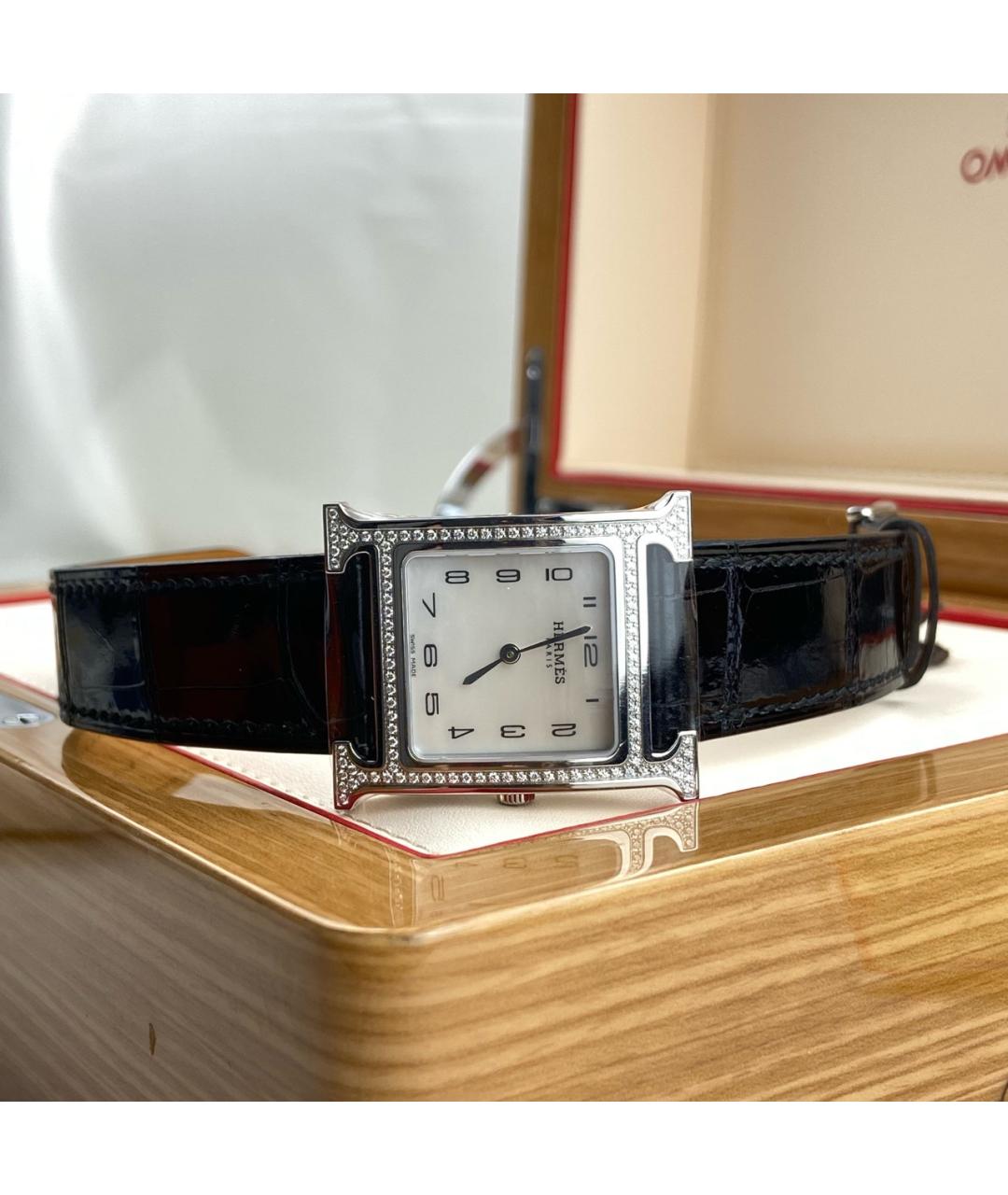 HERMES Белые металлические часы, фото 7