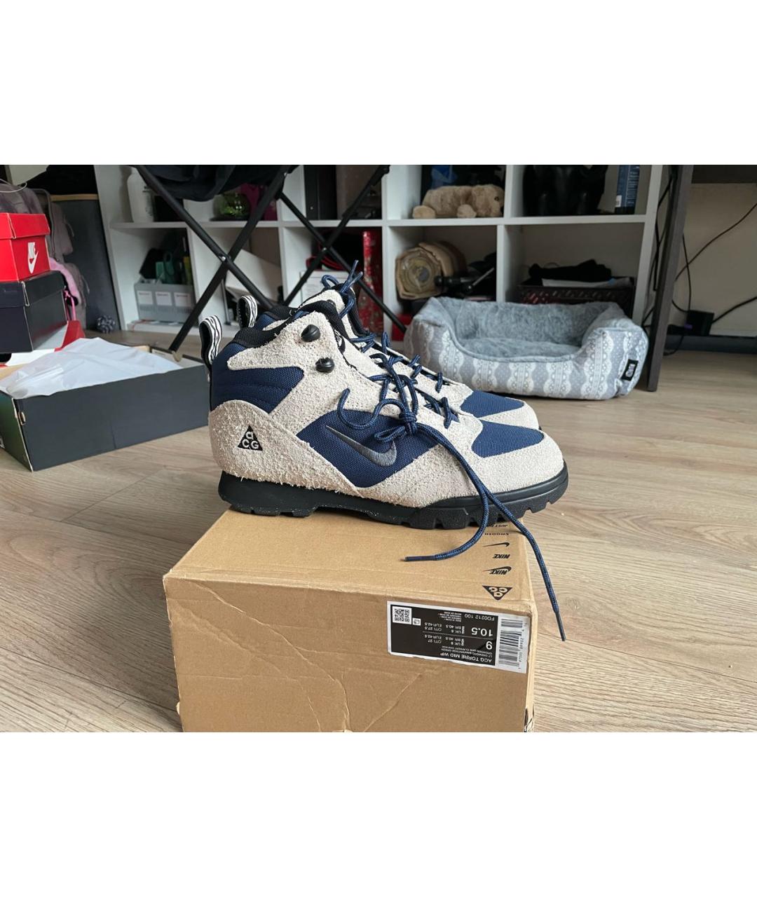 NIKE ACG Бежевые замшевые высокие ботинки, фото 9