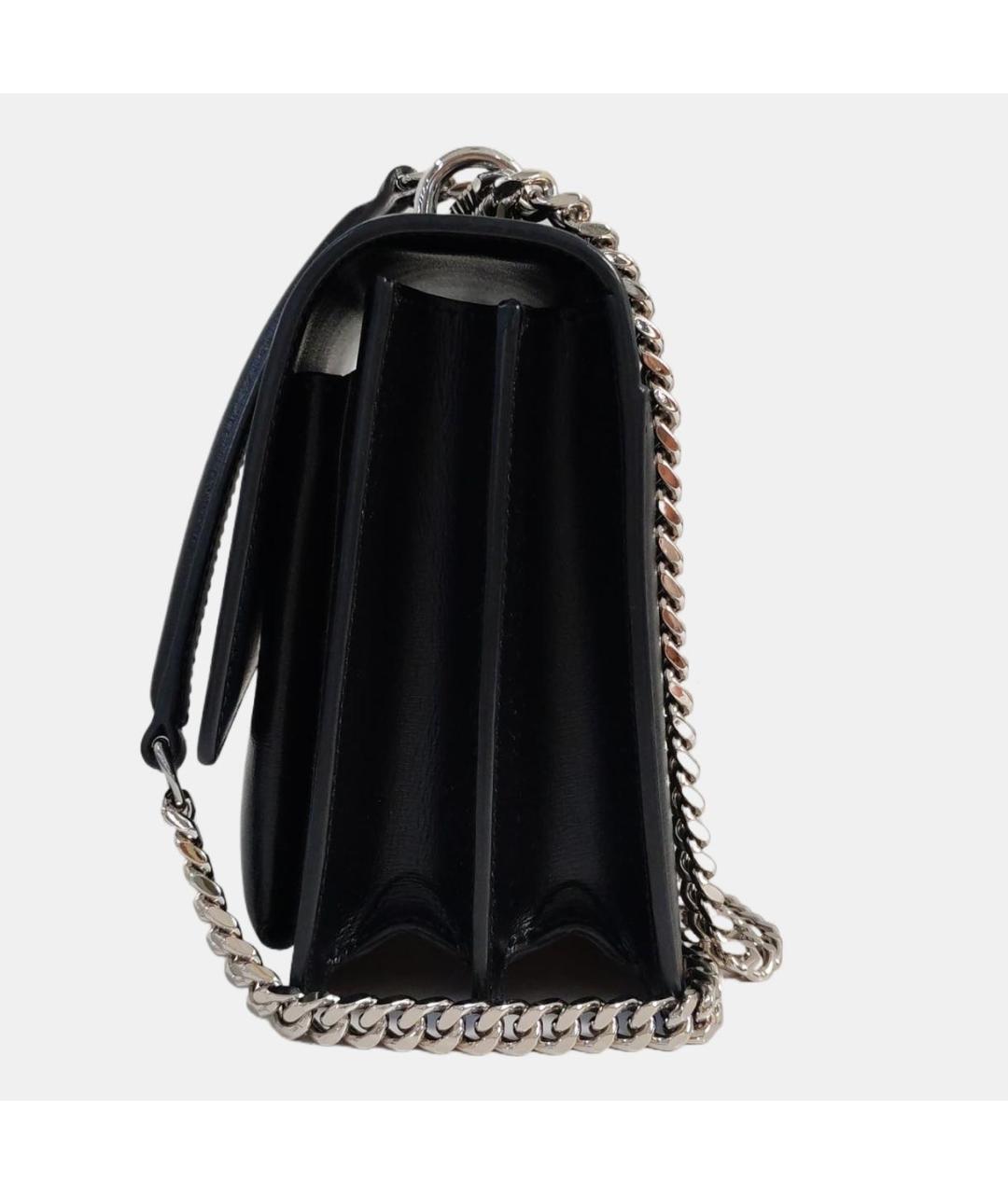 SAINT LAURENT Черная кожаная сумка через плечо, фото 2