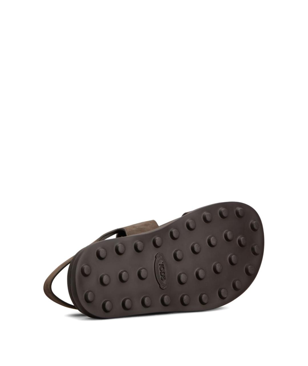 TOD'S Коричневые кожаные босоножки, фото 3