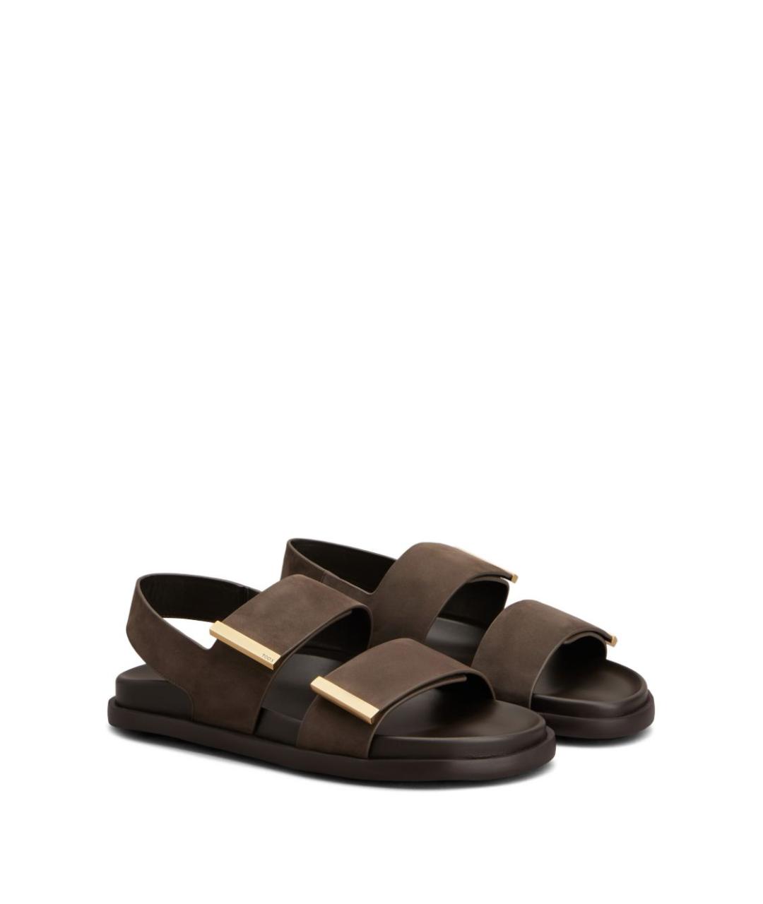 TOD'S Коричневые кожаные босоножки, фото 2