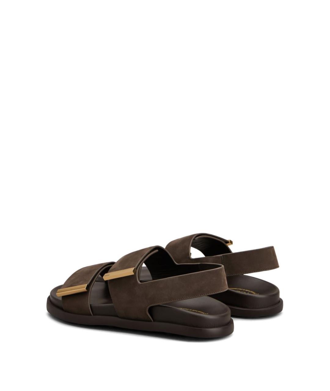 TOD'S Коричневые кожаные босоножки, фото 4