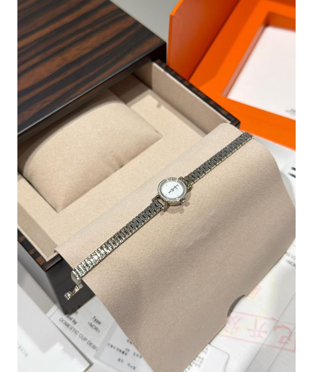 HERMES Серебряные часы из белого золота, фото 4