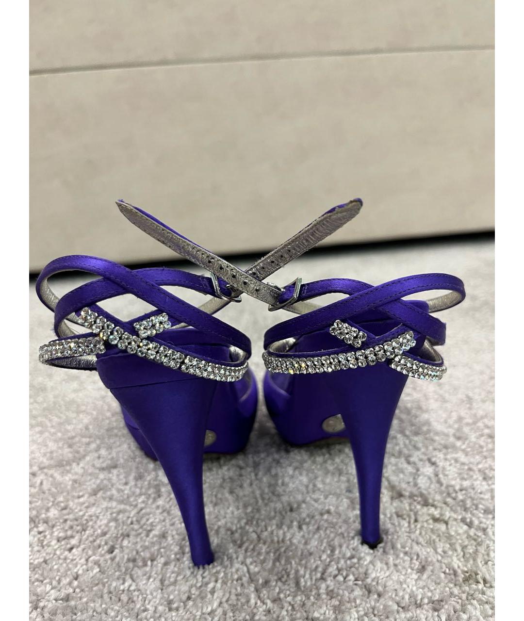 DOLCE&GABBANA Фиолетовые текстильные босоножки, фото 3