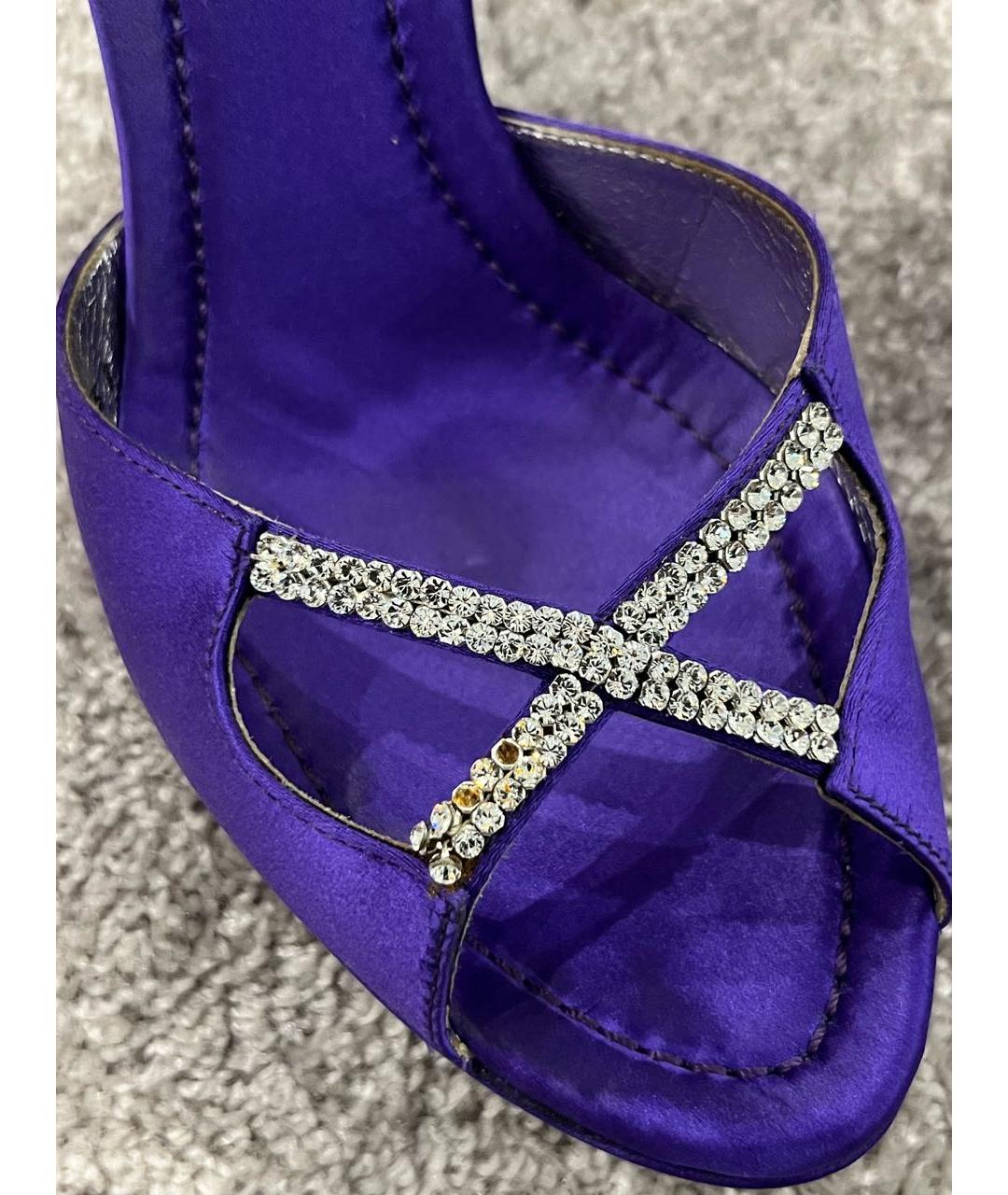 DOLCE&GABBANA Фиолетовые текстильные босоножки, фото 8
