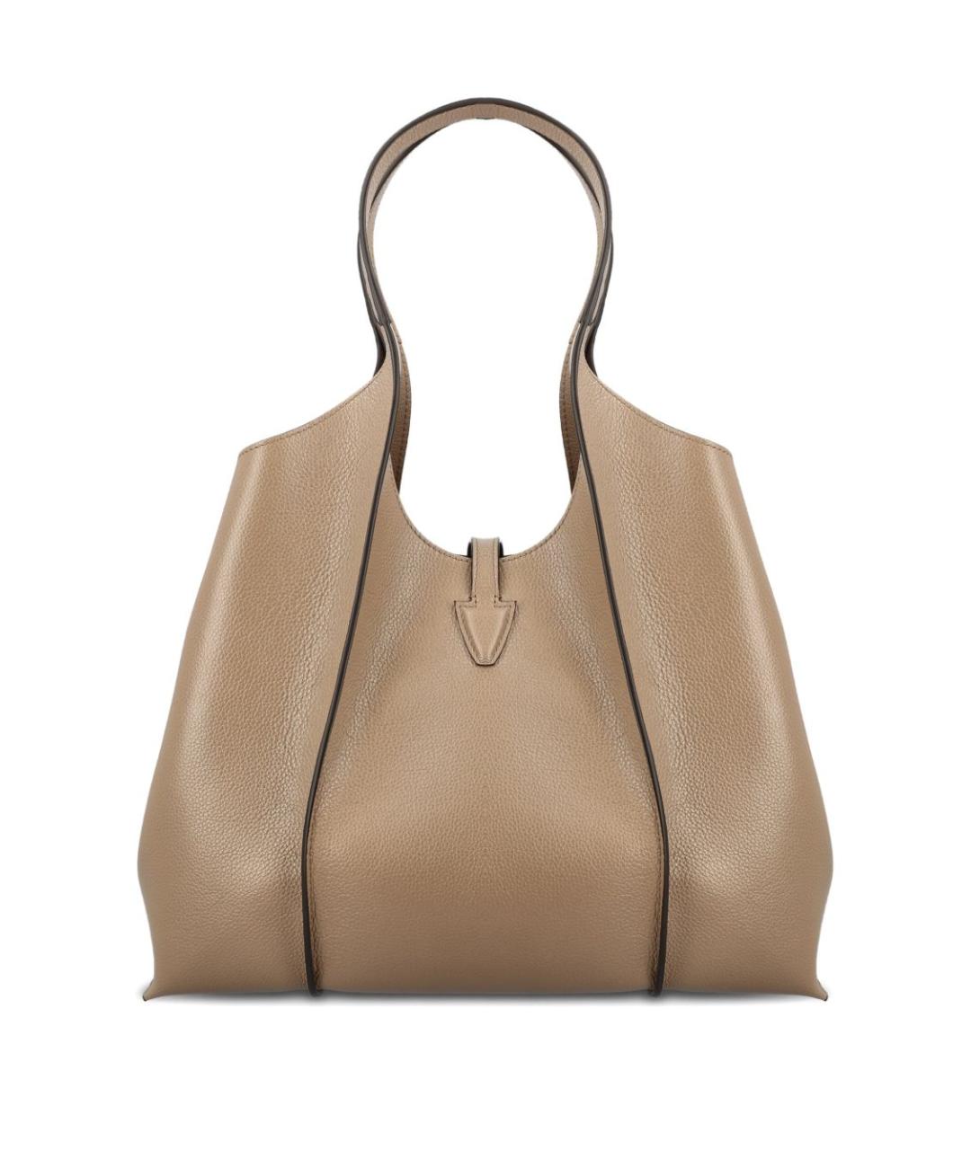 TOD'S Бежевая кожаная сумка тоут, фото 3