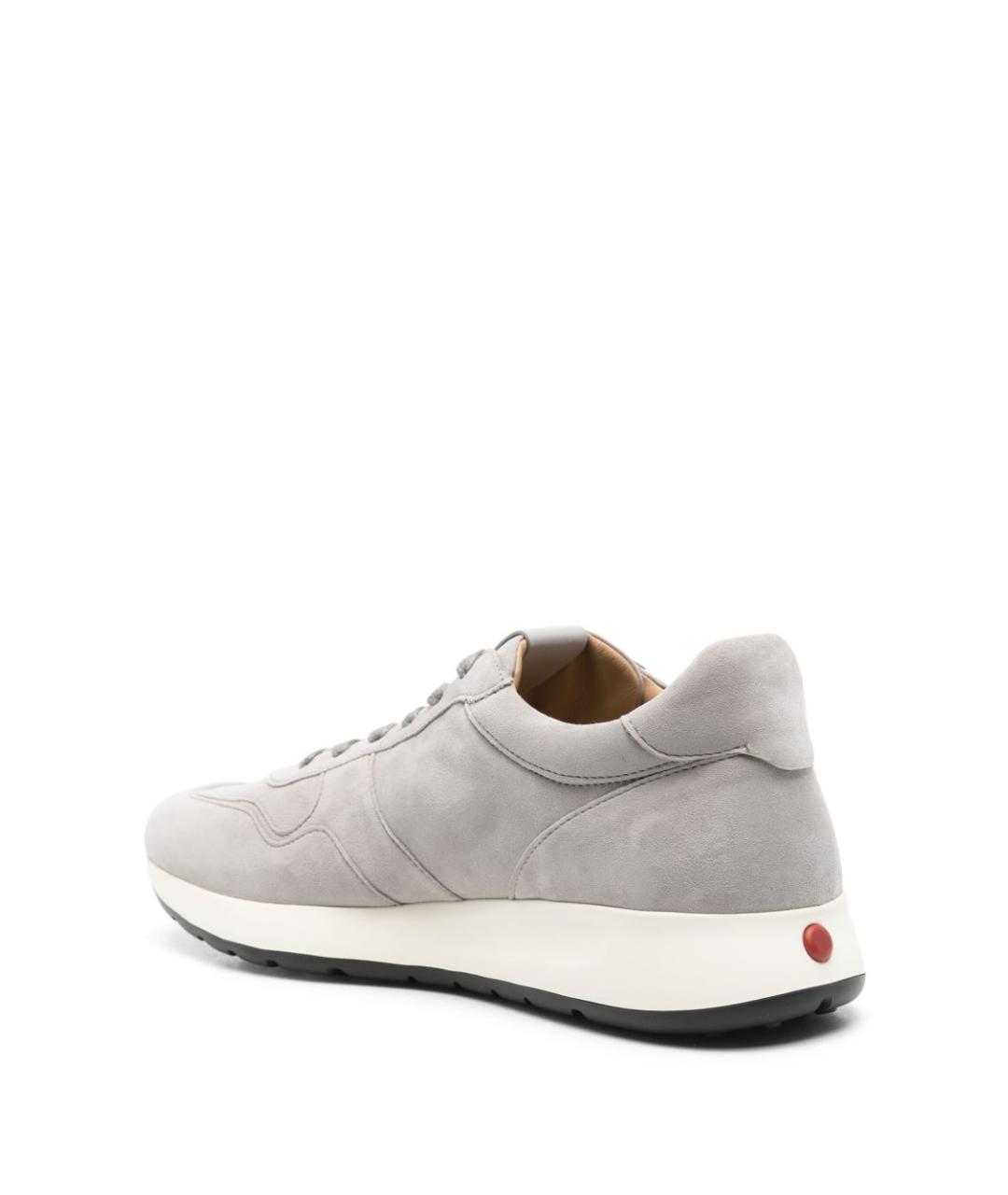 TOD'S Серые кожаные низкие кроссовки / кеды, фото 4