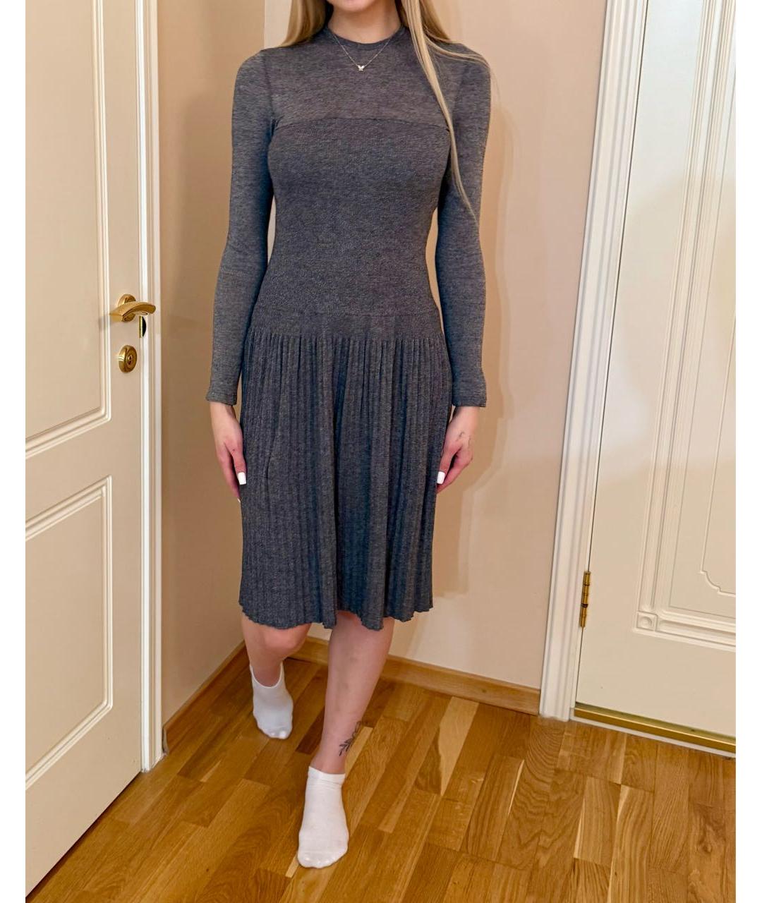 CHANEL Серое кашемировое повседневное платье, фото 4