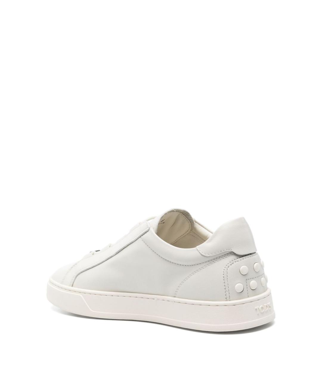 TOD'S Белые кожаные низкие кроссовки / кеды, фото 2