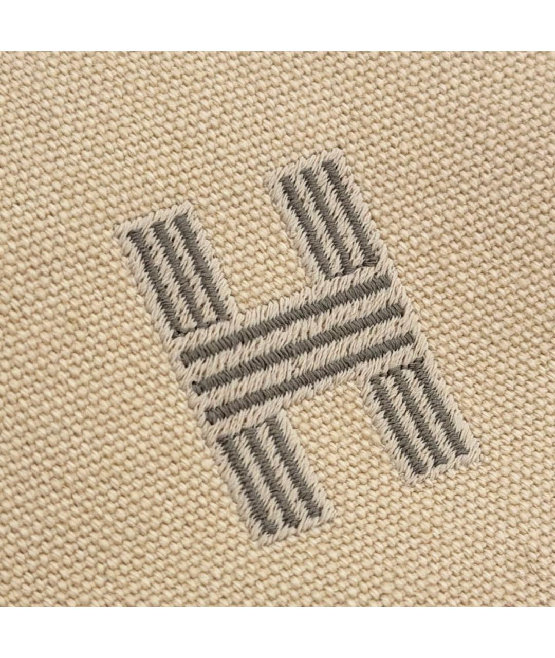HERMES Бежевая тканевая косметичка, фото 3