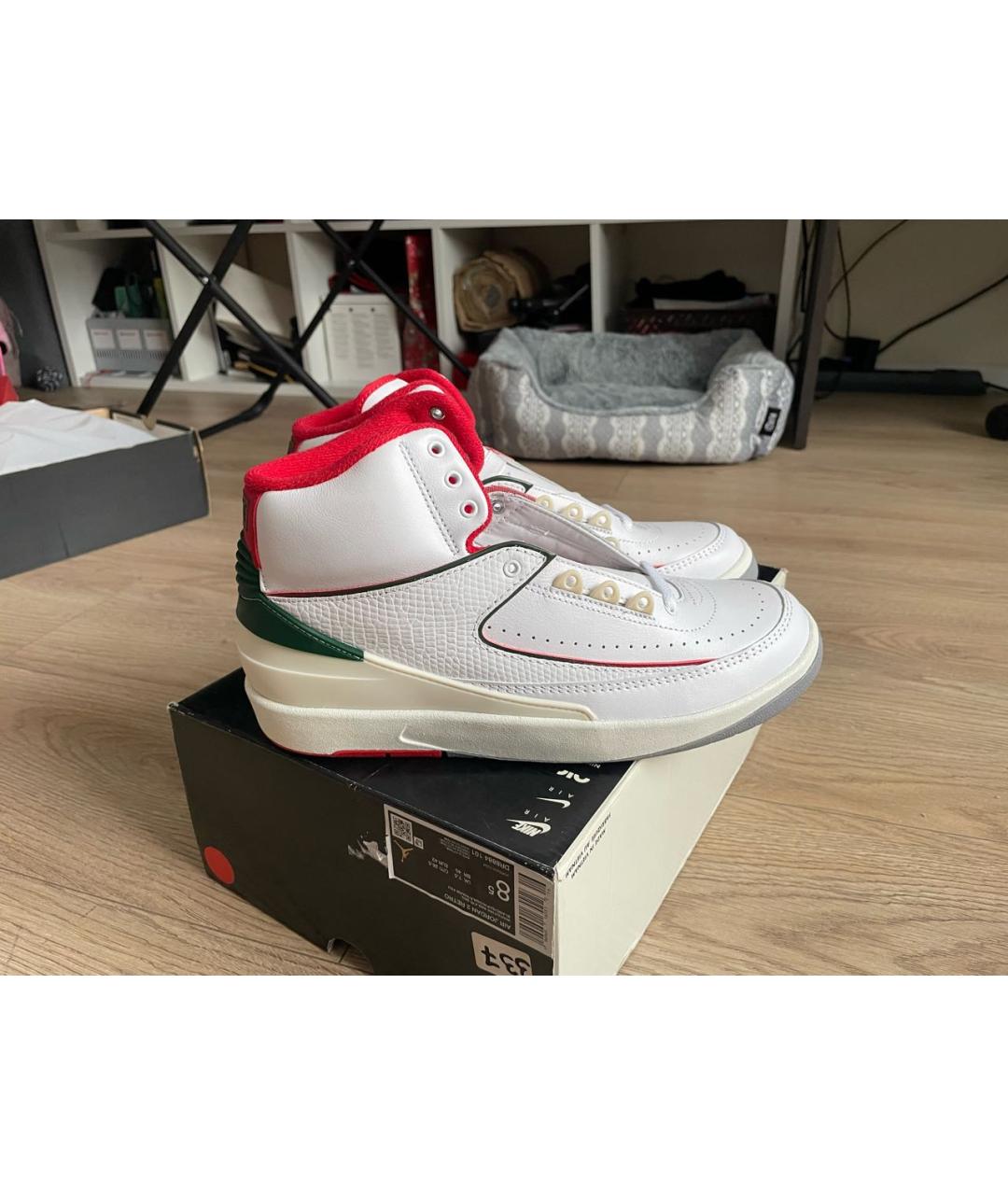 JORDAN Белые кожаные высокие кроссовки / кеды, фото 9