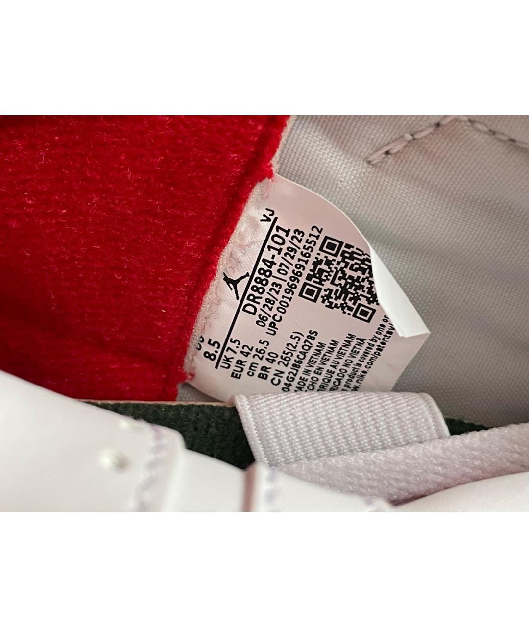 JORDAN Белые кожаные высокие кроссовки / кеды, фото 8