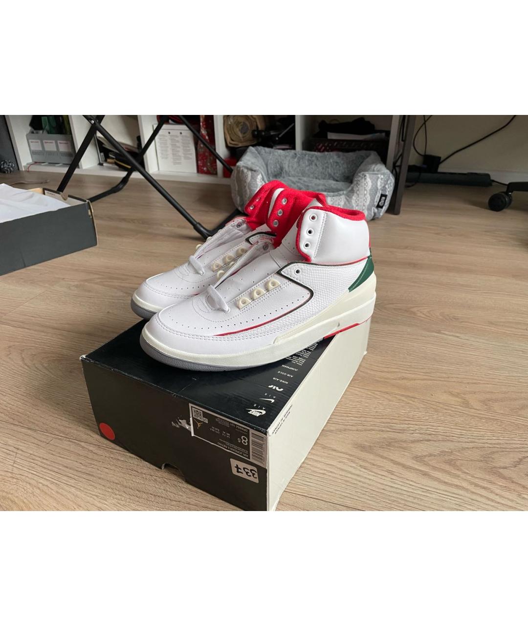 JORDAN Белые кожаные высокие кроссовки / кеды, фото 5