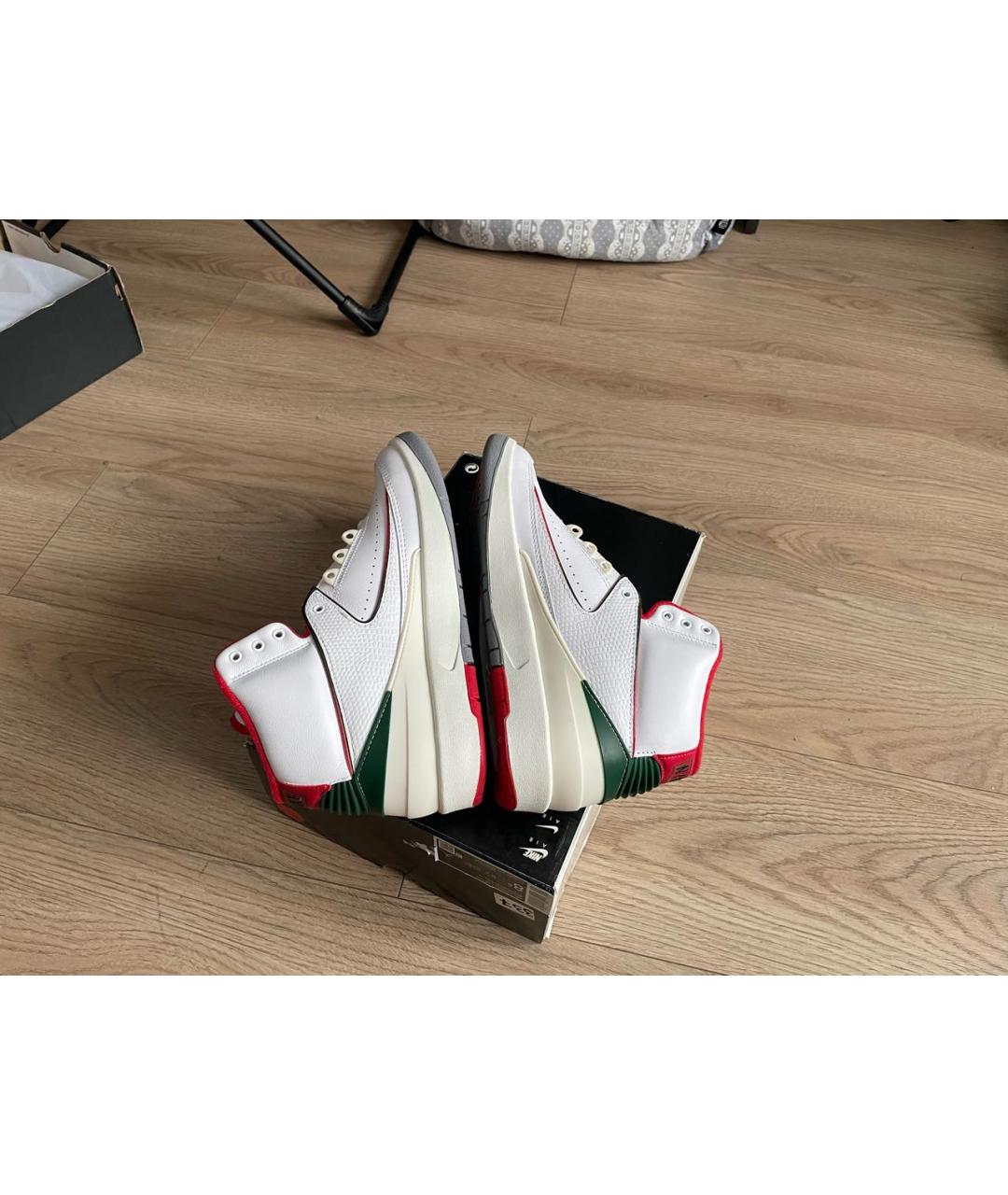 JORDAN Белые кожаные высокие кроссовки / кеды, фото 6