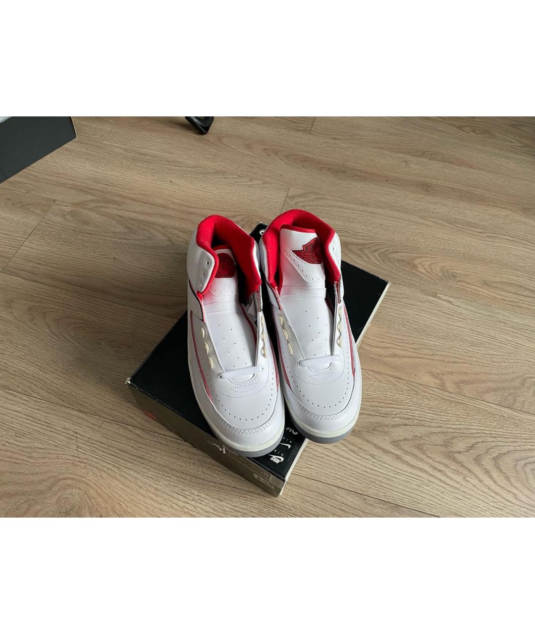 JORDAN Белые кожаные высокие кроссовки / кеды, фото 3