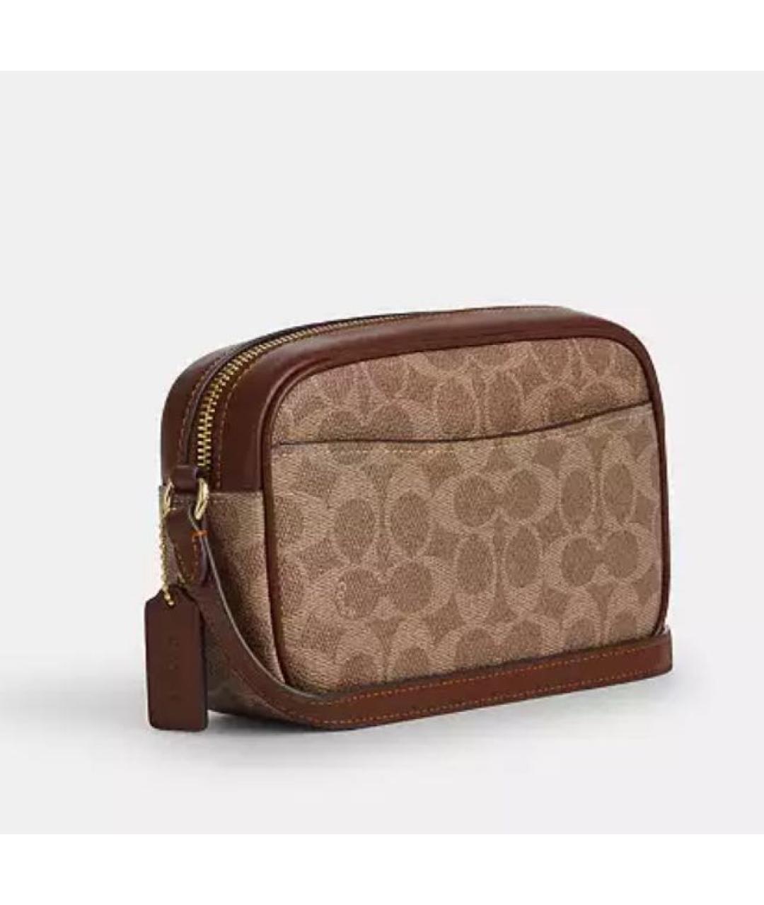 COACH Коричневая кожаная сумка через плечо, фото 2