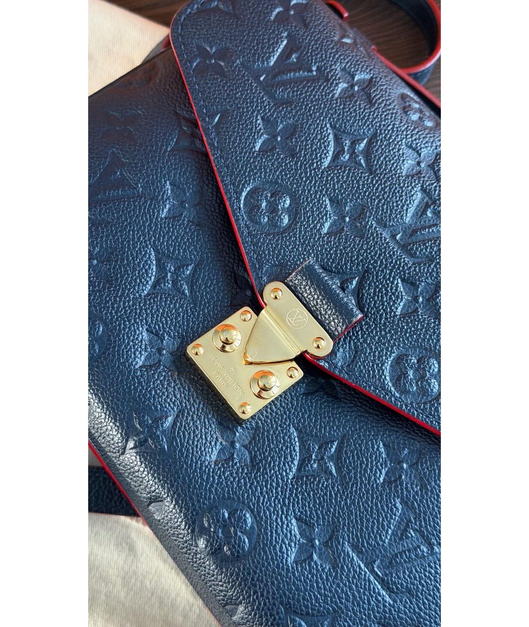 LOUIS VUITTON Темно-синяя кожаная сумка через плечо, фото 4