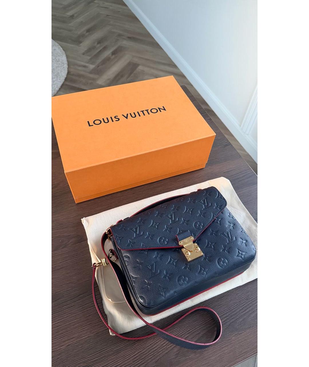 LOUIS VUITTON Темно-синяя кожаная сумка через плечо, фото 7