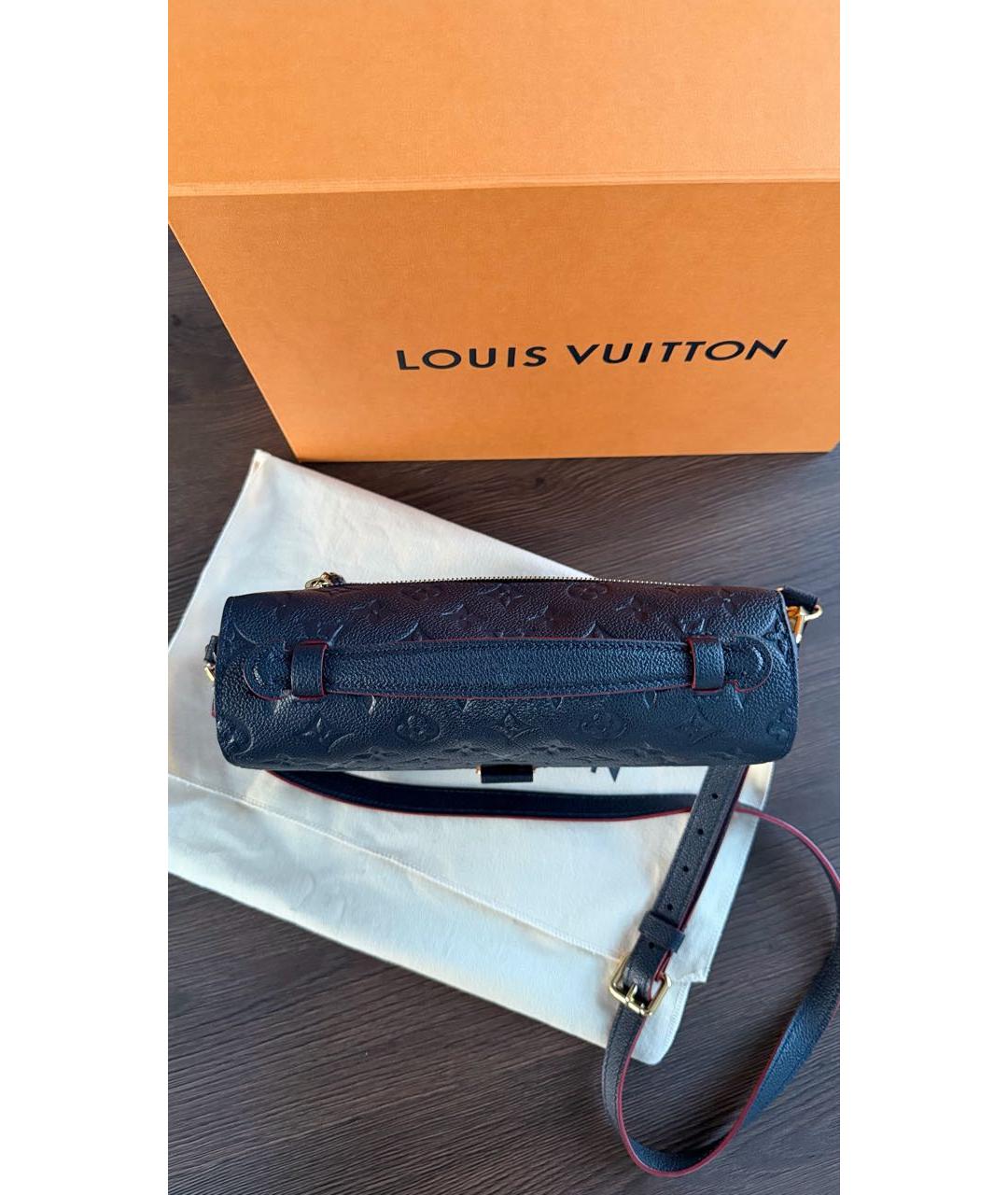 LOUIS VUITTON Темно-синяя кожаная сумка через плечо, фото 5