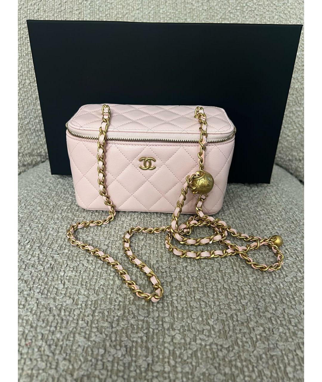 CHANEL Розовая кожаная сумка через плечо, фото 5