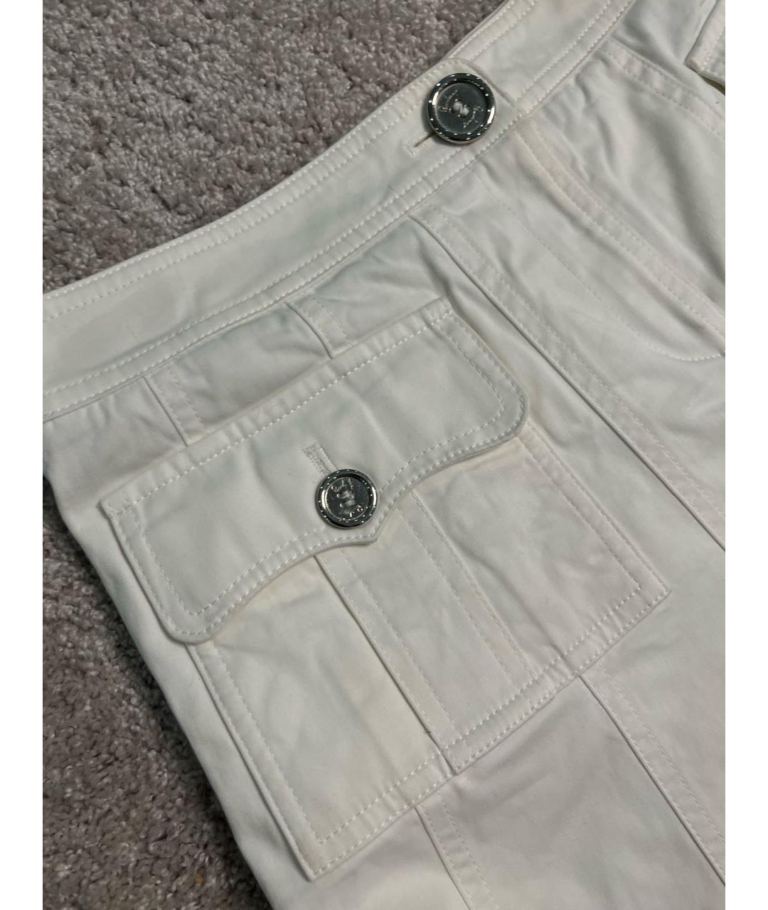 BURBERRY Белая хлопковая юбка миди, фото 7